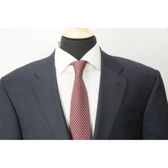 Canali CURRENT Navy Blue 100% Wool 2 Pc Suit Jacket Pants Sz 50L US 60L EU - Picture 2 of 11